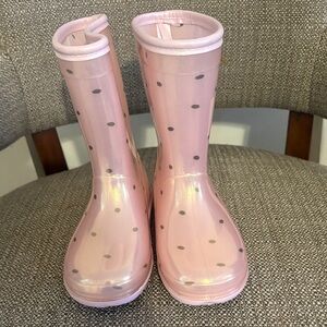 Carter's Pink and Gray Polka Dot Rain Boots